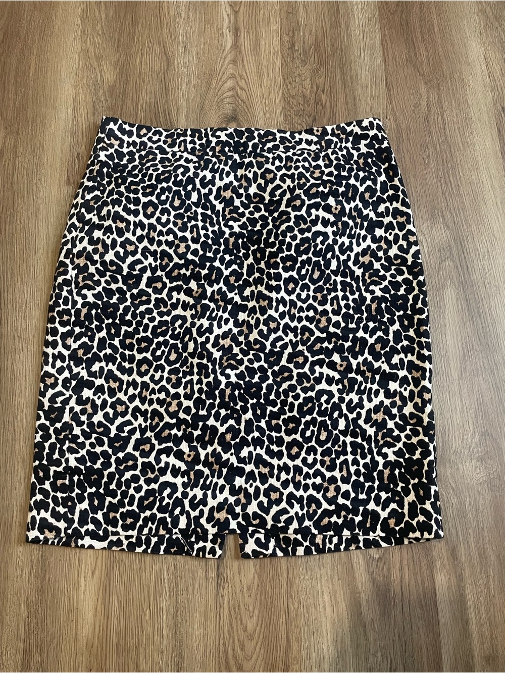 Leopard Print J. Crew Pencil Skirt - Black, White & Tan